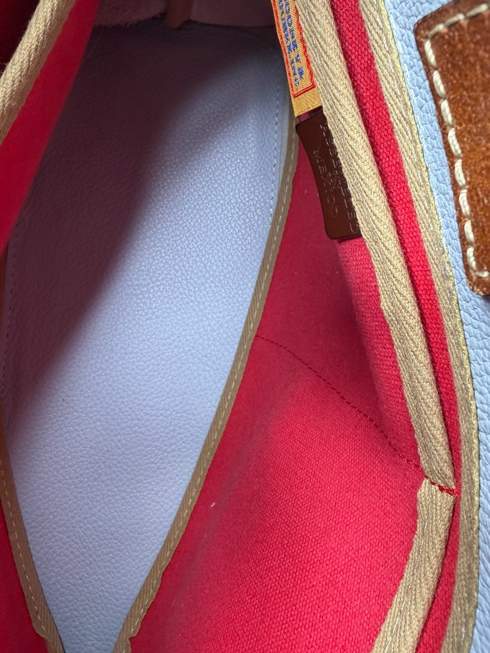 NWOT Dooney & Bourke Wakefield Pale / Sky Blue Pebbled Leather Tassel Tote - Picture 14 of 17
